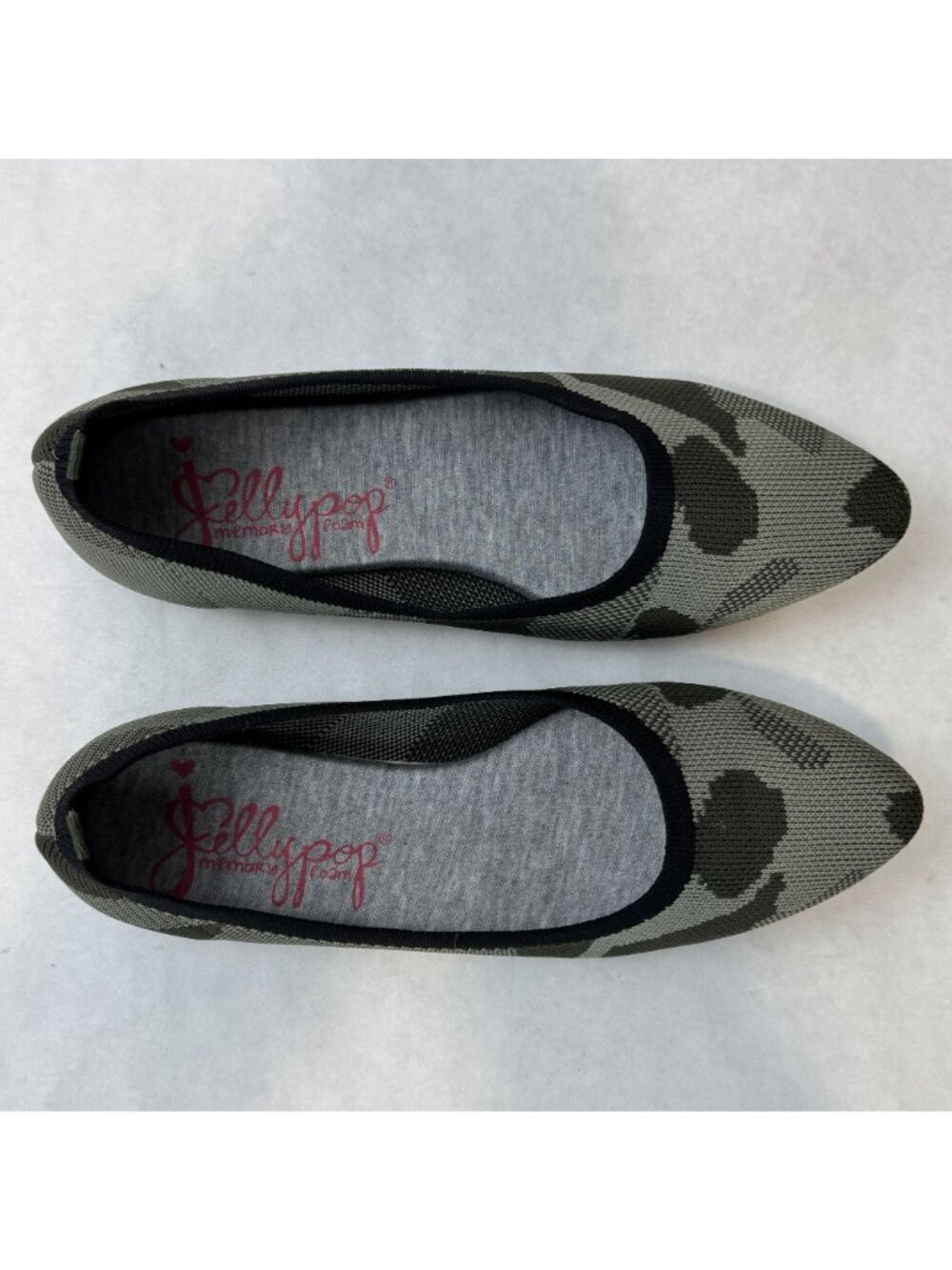 Jellypop Camo Ballet Flats Size 8M Green Memory Foam Slip-On Womens Shoes - Picture 7 of 12